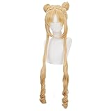 Tsukino Usagi Cosplay Sailor Moon Perücke Anime Kostüm mit blonden gelben langen und ein paar...