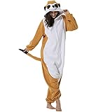 DarkCom Tier Onesie Halloween Cosplay Meerkat Kostüm Karneval Einteiliger Pyjamas Jumpsuit für...