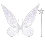 AUXSOUL Feen Flügel,Feenflügel Damen,Cosmo und Wanda Kostüm,Flügel Fee,Fairy Costume Set,...