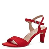 Tamaris Damen Sandalen mit Absatz Textil Vegan Stilettoabsatz Sommer; RED/rot; 41