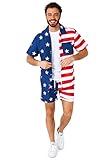 OppoSuits 2-teiliges Hawaii Sommer-Set für Herren - USA-Flaggen-Strand-Bademode - Inklusive...