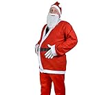 Santa Magix Weihnachtsmann Kostüm 5-teilig Nikolauskostüm Herren Weihnachtskostüm komplett mit...