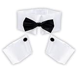 Boland 81030 - Stripperset, 3-teilig, schwarz-weiß, Unisex, Manschetten, Kragen mit Fliege,...