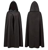 Vampir Kostüm - Umhang schwarz mit Kaputze - Verkleidung für Halloween & Fasching & Karneval -...