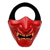 AOUTACC Halbgesichtsmaske Airsoft, böser Dämon, Monster, Kabuki, Samurai, Hannya Oni Maskenbälle,...