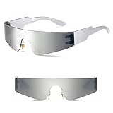 Zoonvii Futuristische Sonnenbrille,Rave Brille,Schnelle Brille,Techno Brille,Space Brille Alien...