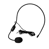 Tbest Mikrofon+Attrappe Headset, 3,5 mm Mikrofon Audio Mikrofon 3,5 Mm Kopf montiert Kabelgebundenes...