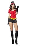 Wilbers Boxenluder Kost?m Damenkost?me Damen Karneval Fasching Catsuit Rot Schwarz