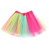 KALIONE Tüllrock Mädchen Regenbogen Tutu Mehrlagiges Tüll Rock Prinzessinnenkleid Stilvoll...
