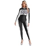 Sywiyi Damen Rennfahrer Overall Anzug Uniform Kostüm Sexy Einteiler Jumpsuit Racer Racing Girl...