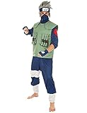 Generique - Naruto Kakashi-Kostüm für Herren Lizenz-Verkleidung grün-blau - XL