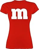 Shirt Damen - Karneval & Fasching - M Aufdruck - L - Rot - t Frauen Tshirt t-Shirt Gruppe Shirts...