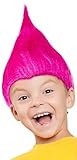 Troll Perücke für Kinder Mädchen & Jungen in pink, türkis und grün als Ergänzung für das...