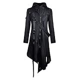 Feynman Herren Vintage Frack Steampunk Gothic Jacke Viktorianischen Retro Mittellang Mantel Punk...