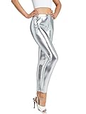 NewL Damenleggings, glänzend, metallisch, Sportleggings, helle Bleistifthose, Fitness, Mode,...