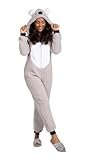 Loungeable Damen Jumpsuit Langer Overall Einteiler Koala Bärr 798062 Tier-Kostüm L