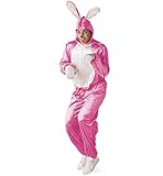 KarnevalsTeufel Erwachsenenkostüm Hase in pink-weiß Overall (XX-Large)