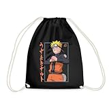 Spreadshirt Naruto Shippuden Design Mit Schriftzeichen Turnbeutel, One size, Schwarz