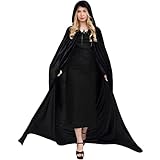 Myir JUN Umhang mit Kapuze Unisex, Schwarzer Umhang für Damen Herren Kinder Erwachsene Vampir...