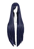 Wig Anime Cosplay Wig for Ahri The Nine-Tailed Fox Cosplay Wigs 100cm Long Dark Blue Heat Resistant...