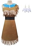 Foanja Damen Pocahontas Kostüm Cosplay Pocahontas Matoaka Kleider und Halsketten Gürtel Ohrringe...