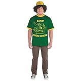 Amscan - Erwachsenenkostüm Dustin aus Stranger Things, T-Shirt, Basecap mit Perücke, Serie,...