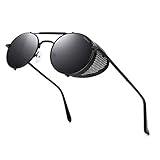 ANDOILT Steampunk Sonnenbrille Herren Damen Runde Retro Vitage Sonnenbrillen UV400 Schutz Metall...