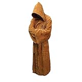 Movie Bademantel Herren braun mit Kapuze Bademantel Erwachsene Fleece Morgenmantel Weich Frottee...