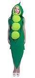 thematys® Erbsen-Kostüm – Lustiges Food Onesie für Erwachsene, Einheitsgröße 160-185cm, Ideal...
