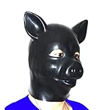 ALMYMM Schweine Latex Maske,Tier Kostüm Masken,Schwein Verkleidung Fetisch Maske SM für Petplay...