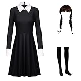 Kostüm Kleid Damen Mädchen Karnival Kosplay Schwartz Kleid Gothic Uniform Kinder Halloween Outfit...
