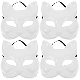 HOMSFOU 4 Stück Leere Maske Leere Fuchsmasken Cosplay-outfits Maskerade-kostüm-cosplay-zubehör...