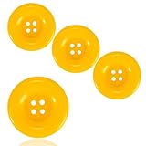 4x Super groß Knöpfe Knopf Mario Waluigi Mario gelb für Kostüm, Verkleidung, Erwachsene Latzhose...