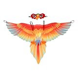 WRITWAA Vogelflügel-Kostüm Für Kinder Papageienflügel-Kostüm Mit Vogelmasken Eule Adler Papagei...