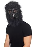 Smiffys Gorilla-Maske, Schwarz, mit Haar, Schaumlatex