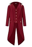 Mainfini Herren Halloween Steampunk Kostüme Jacke Pirat Viktorianisch Gehrock Gotisch...