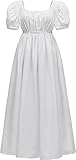 Aibaowedding Regency-Kleider für Frauen mit Satinschärpe Empire-Taille Geraffte Puffärmel...