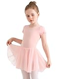 Eisnnu Kinder Ballettkleidung Mädchen Baumwolle Kurzarm Tanzkleid mädchen Ballettrock...