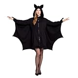 Spooktacular Creations Damen Schwarz Fledermaus Reißverschluss Hoodie Halloween Kostüm für...