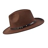 besbomig Damen Herrenhüte Winter Mode Filzhut Winterhut Wintermütze - Fedora Hut mit breiter...