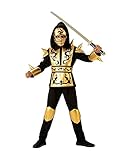 Rubies 641143-M Ninja Dragon Gold Kostüm für Kinder, Größe 5-7 Jahre