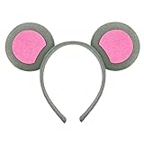 Oblique Unique® Haarreifen Maus Ohren Mäuschen Haarreif für Fasching Karneval Motto Party Kostüm...