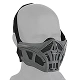 Airsoft Maske Taktischer Schutz Skorpion Halbe Gesichtsmaske Atmungsaktive Mesh Silikon Maske...