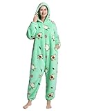 Xinlong Jumpsuit Damen Kuschelig Schlafanzug Erwachsene Avocado Overall Cosplay Kostüm Unisex mit...
