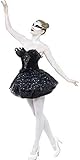 Smiffys – 27313 – Gothic Swan Maskerade Kostüm (Schwarz, S – UK Größe 08-10)