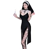 SNOMYRS Sexy Nonne Kostüm Gothic Maid Kostüm Nonne Kleid Anime Rollenspiel Cosplay Dessous...
