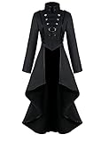 Damen Steampunk Vintage Frack Jacke Unregelmäßiger Saum Gothic Kleidung Viktorianischer Gehrock...