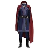 Puruuige Dr Strange Cosplay Kostüm Film Multiverse of Madness Superheld Deluxe Overall Roter Kragen...