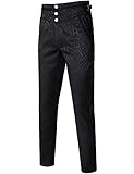 VATPAVE Herren Gothic Hose Cosplay Kostüm Hosen Steampunk Viktorianische Hose Groß Schwarz