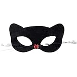 Boland 00297 - Augenmaske Pussycat, 1 Stück, Einheitsgröße, Schwarz mit rotem Herz, Katze,...